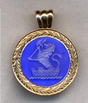 Blue Onyx Family Crest (Coat of Arms) Pendant