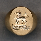 2500 Gold Crest Ring Collection Solid with Plain Shank by Heraldica Imports
