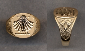 2500 Gold Crest Ring Collection Solid with Carved Shank by Heraldica Imports