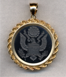 Great Seal of the United States Stone Pendant by Heraldica Imports