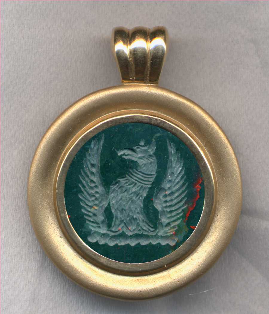 Bloodstone Crest Pendant from our 6000 Crest Stone Pendant Collection
