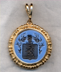 Family Crest Stone Pendant by Heraldica Imports
