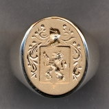 Two Tone Family Crest Ring by Heraldica Imports
