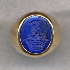 Ladies Stone Family Crest Ring with Plain Shank by Heraldica Imports