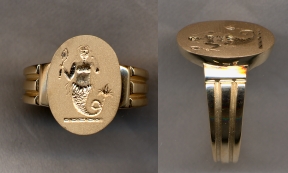 2500 Gold Crest Ring Collection Solid with Carved Shank by Heraldica Imports