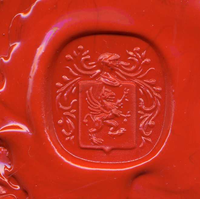 Wax detail of the engraving.